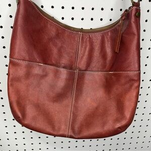 Margot New York Dark Red Genuine Leather Crossbody Bag Shoulder Purse